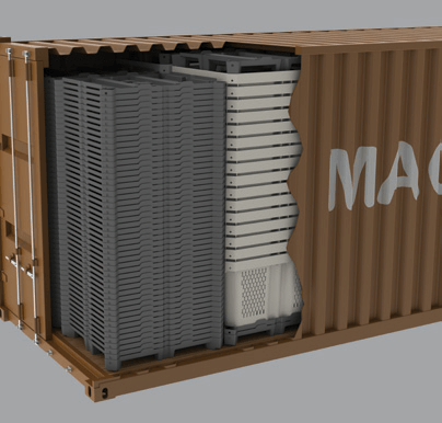 MacroPlastic Bins stack for easy storage and less expensive return transport!